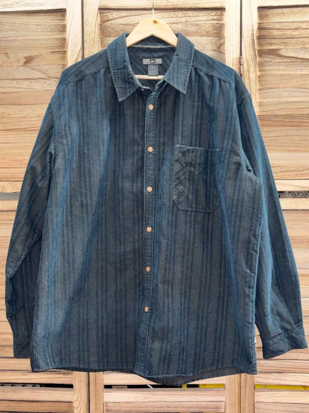 REI Co-Op Men Blue Corduroy Lined Shirt Jacket XL